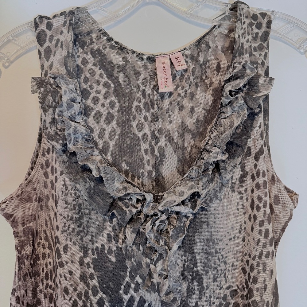 Sweet Pea Circa 2007 Python Print Double Mesh Tan… - image 3